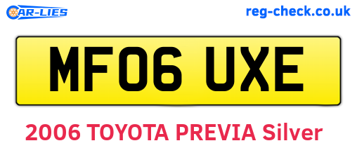 MF06UXE are the vehicle registration plates.