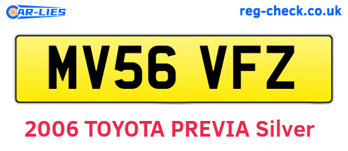 MV56VFZ are the vehicle registration plates.