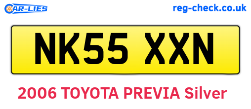 NK55XXN are the vehicle registration plates.