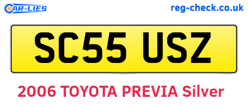 SC55USZ are the vehicle registration plates.