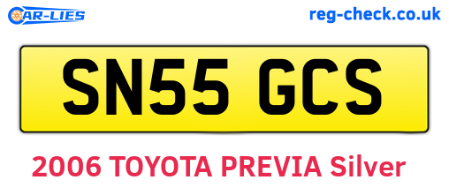 SN55GCS are the vehicle registration plates.
