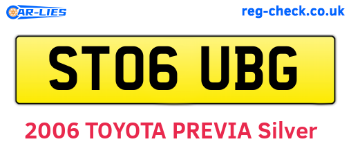 ST06UBG are the vehicle registration plates.