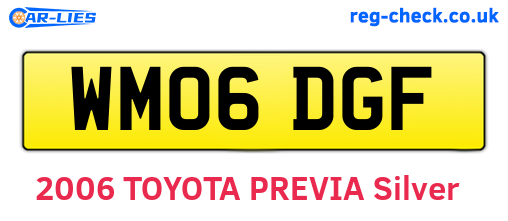 WM06DGF are the vehicle registration plates.