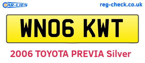 WN06KWT are the vehicle registration plates.