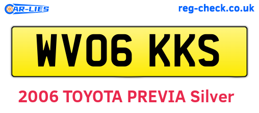 WV06KKS are the vehicle registration plates.