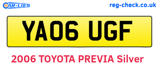 YA06UGF are the vehicle registration plates.