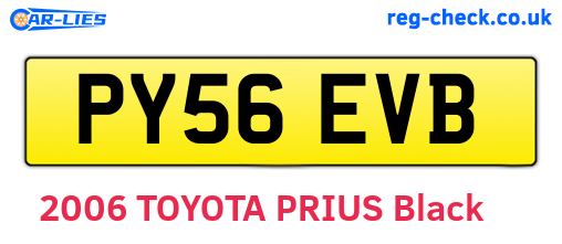 PY56EVB are the vehicle registration plates.