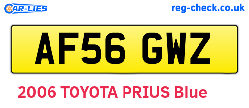 AF56GWZ are the vehicle registration plates.