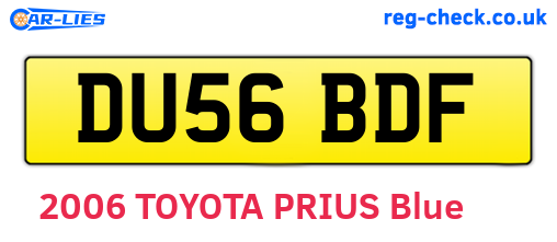 DU56BDF are the vehicle registration plates.