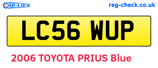 LC56WUP are the vehicle registration plates.