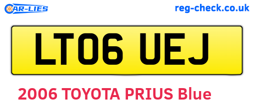 LT06UEJ are the vehicle registration plates.