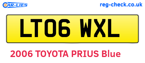 LT06WXL are the vehicle registration plates.