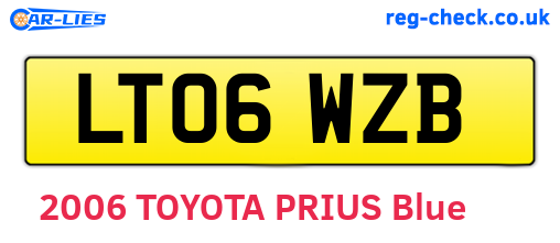 LT06WZB are the vehicle registration plates.