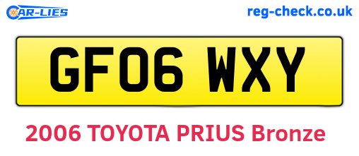 GF06WXY are the vehicle registration plates.