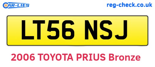 LT56NSJ are the vehicle registration plates.