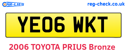 YE06WKT are the vehicle registration plates.
