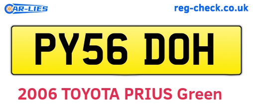 PY56DOH are the vehicle registration plates.