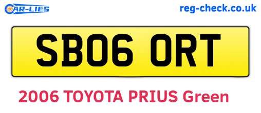 SB06ORT are the vehicle registration plates.
