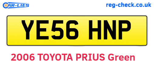 YE56HNP are the vehicle registration plates.