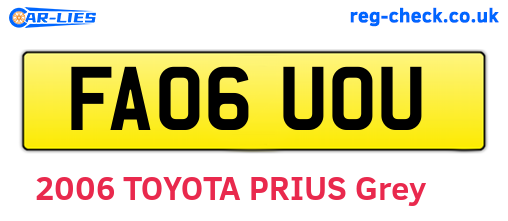 FA06UOU are the vehicle registration plates.