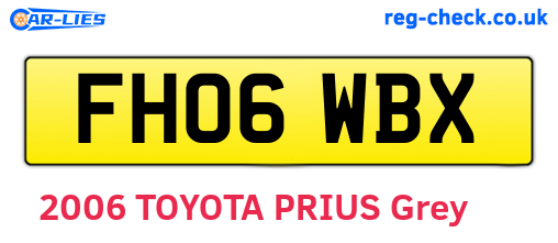 FH06WBX are the vehicle registration plates.