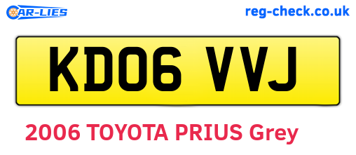 KD06VVJ are the vehicle registration plates.