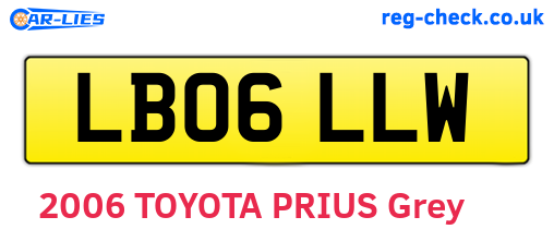LB06LLW are the vehicle registration plates.