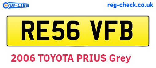 RE56VFB are the vehicle registration plates.