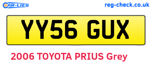 YY56GUX are the vehicle registration plates.