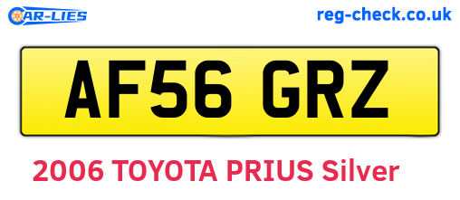 AF56GRZ are the vehicle registration plates.
