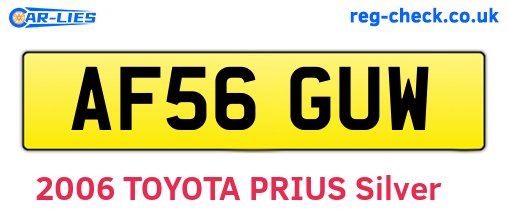 AF56GUW are the vehicle registration plates.