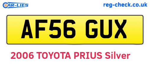 AF56GUX are the vehicle registration plates.