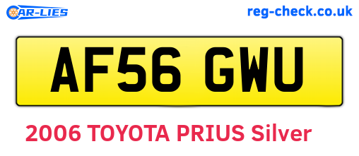 AF56GWU are the vehicle registration plates.