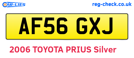 AF56GXJ are the vehicle registration plates.