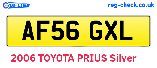AF56GXL are the vehicle registration plates.