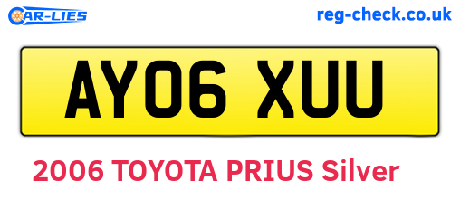 AY06XUU are the vehicle registration plates.