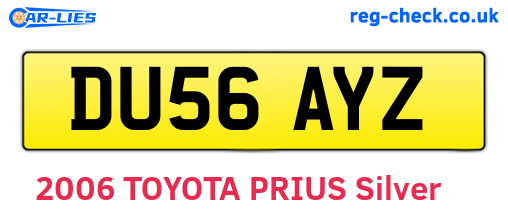 DU56AYZ are the vehicle registration plates.