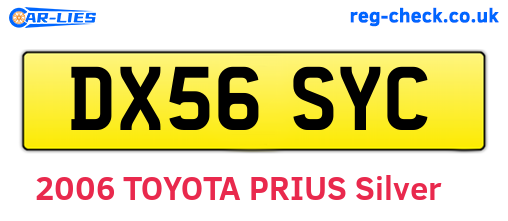 DX56SYC are the vehicle registration plates.