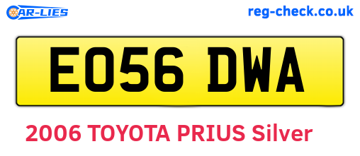 EO56DWA are the vehicle registration plates.