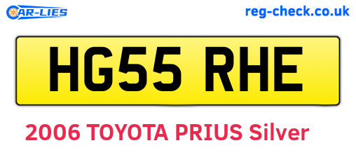 HG55RHE are the vehicle registration plates.