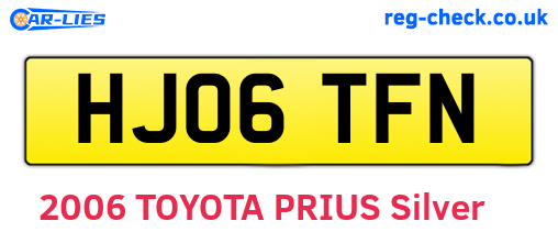 HJ06TFN are the vehicle registration plates.