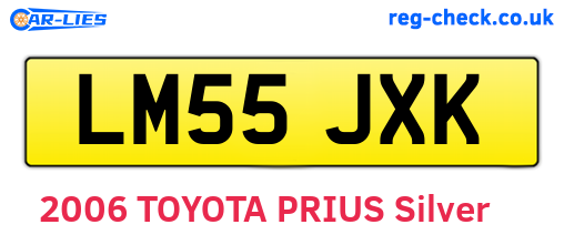LM55JXK are the vehicle registration plates.