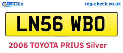 LN56WBO are the vehicle registration plates.