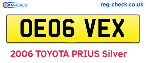 OE06VEX are the vehicle registration plates.
