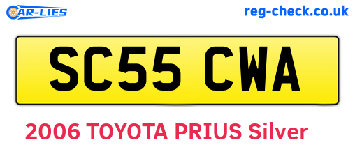 SC55CWA are the vehicle registration plates.