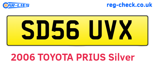 SD56UVX are the vehicle registration plates.