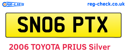 SN06PTX are the vehicle registration plates.