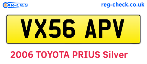 VX56APV are the vehicle registration plates.