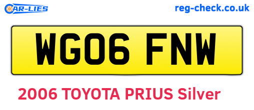 WG06FNW are the vehicle registration plates.