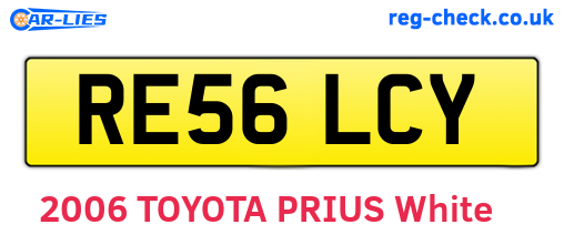 RE56LCY are the vehicle registration plates.